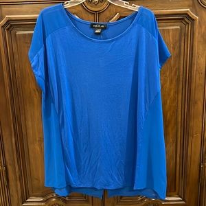 Beautiful Blue mixed-media top